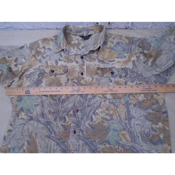 Vintage Liberty Realtree Camouflage Mens Size XXL Camo Button Up Hunting Shirt - Picture 8 of 13